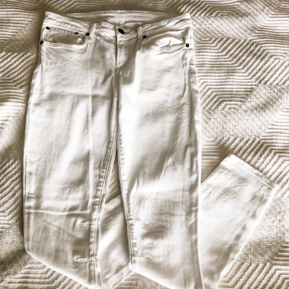 Helmut Lang white skinny jeans